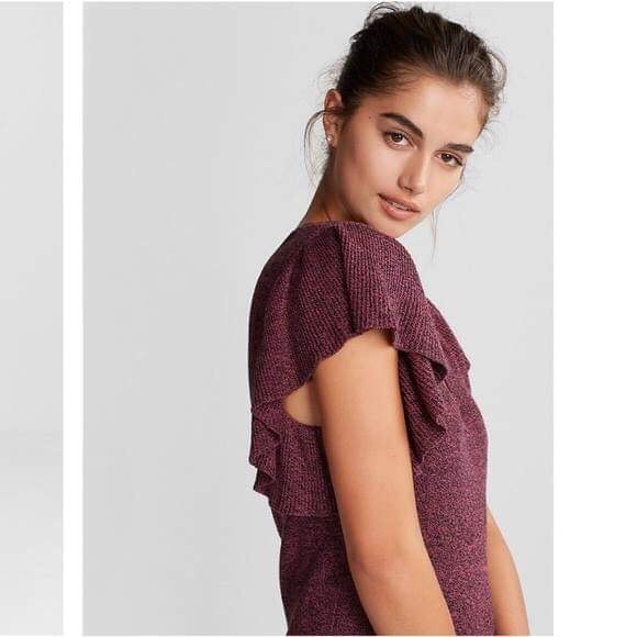 Express flutter sleeve scoop neck dress 💃🏻😍 NWT - Picture 2 of 8